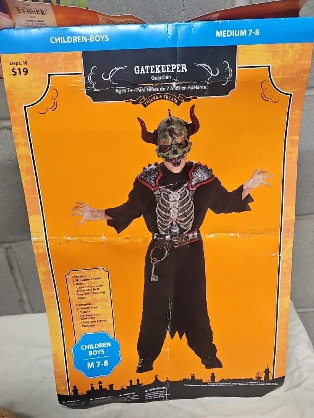 Skull Ribcage Devil Kids Costume - Black and Red